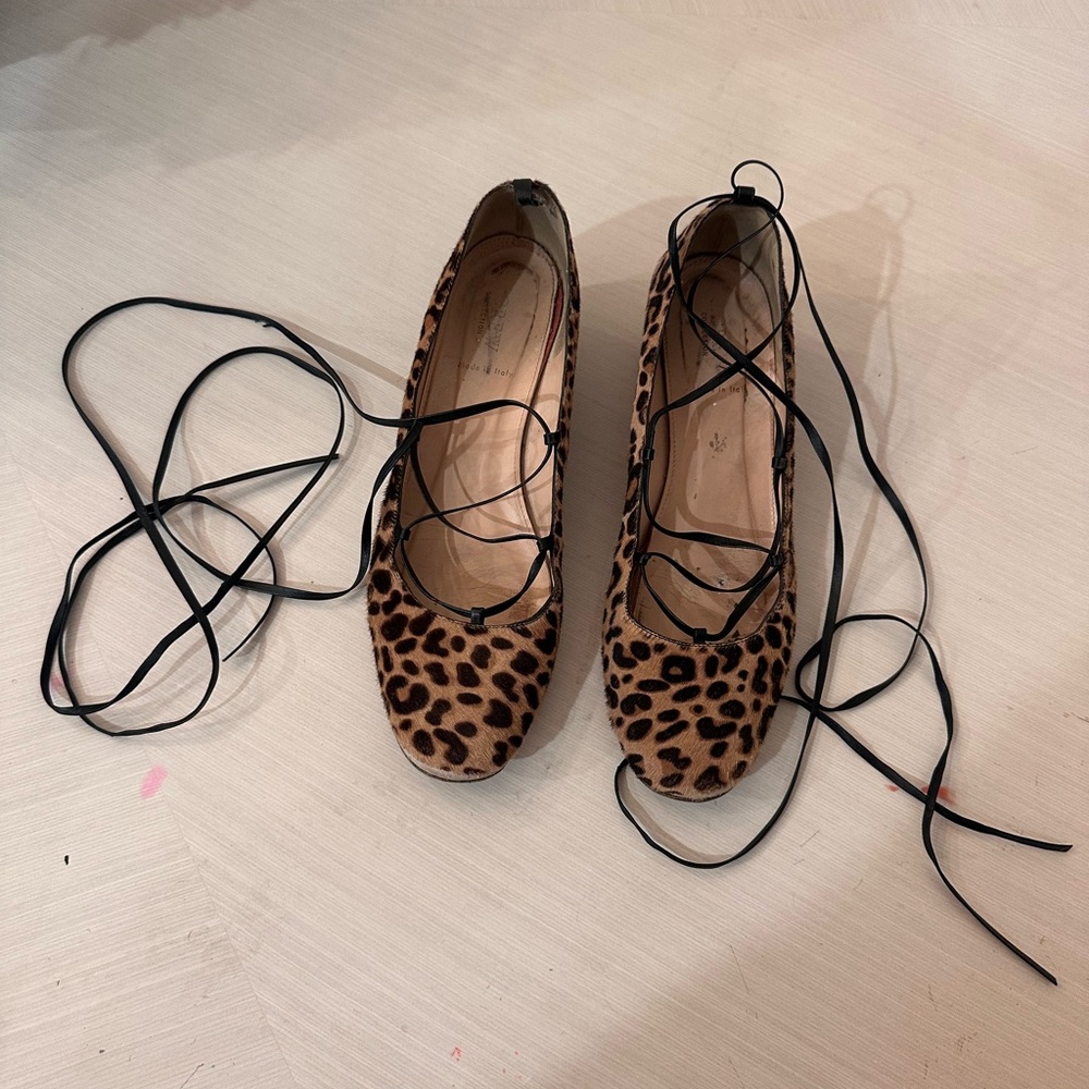 J. Crew Leopard Print Lace-Up Shoes size 10.5